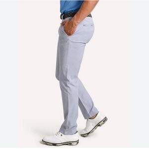Bonobos Maide Golf Pants Poly Straight Leg Flat Front Gray/Blue Mens Size 34x34